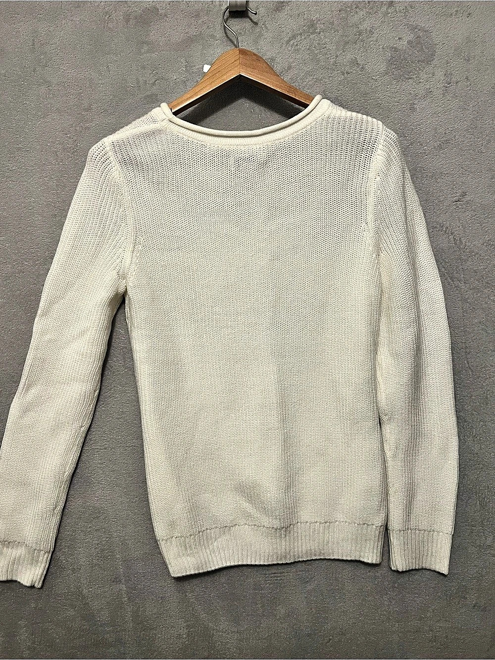 Kim Rogers Knit Crewneck Sweater in Cream Size Medium
